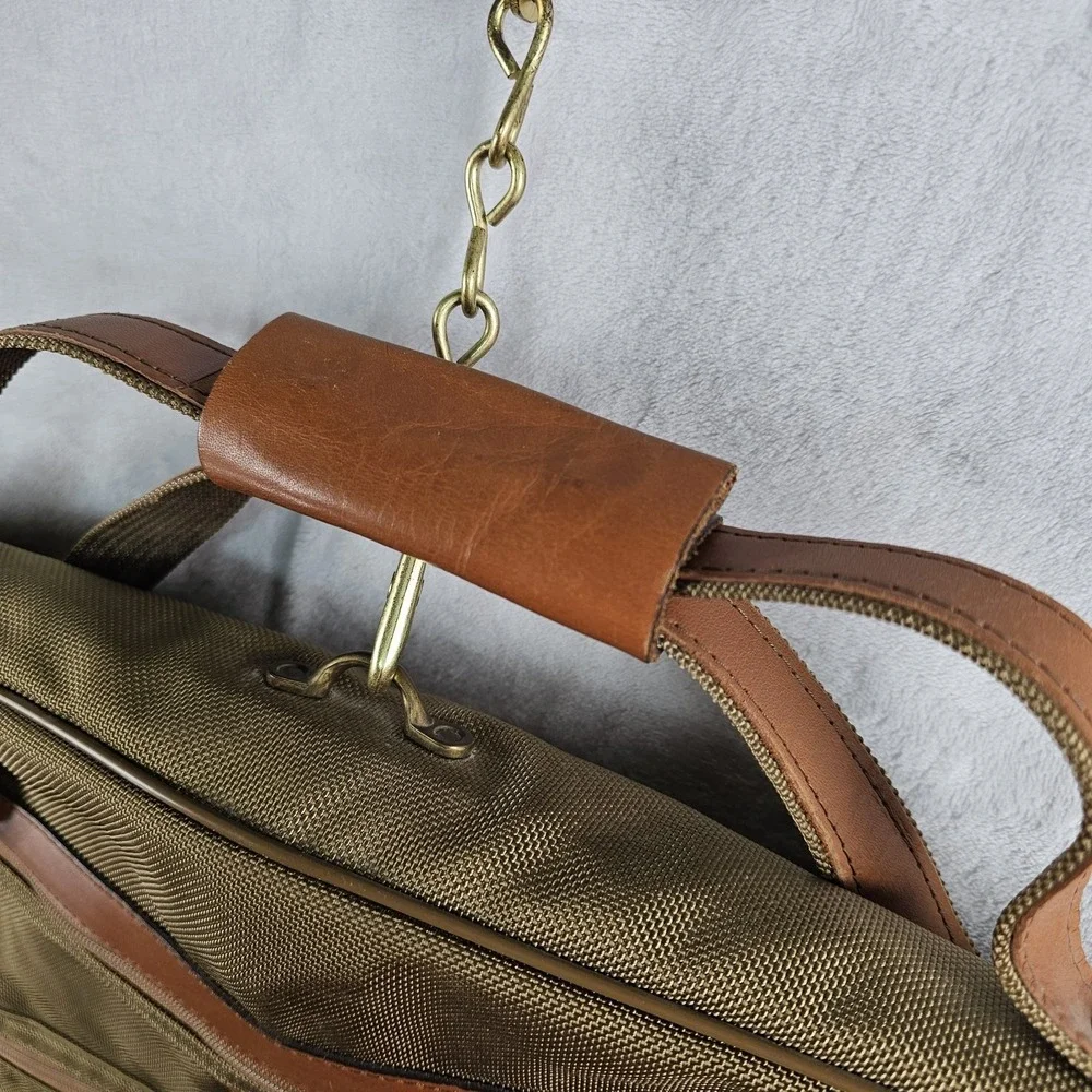 Vtg Hartmann Garment Bag Ballistic Nylon Leather Trim Travel Fold Business